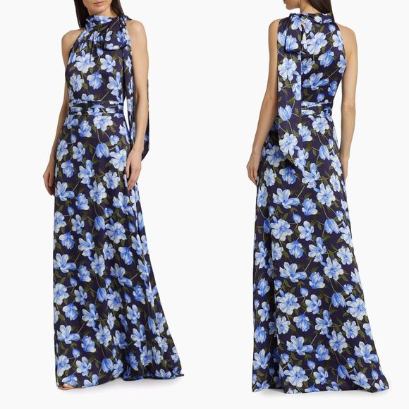 NWT Sachin & Babi Kayla Floral Crinkle Georgette Sleeveless Gown Size 12 $325 - Picture 1 of 9